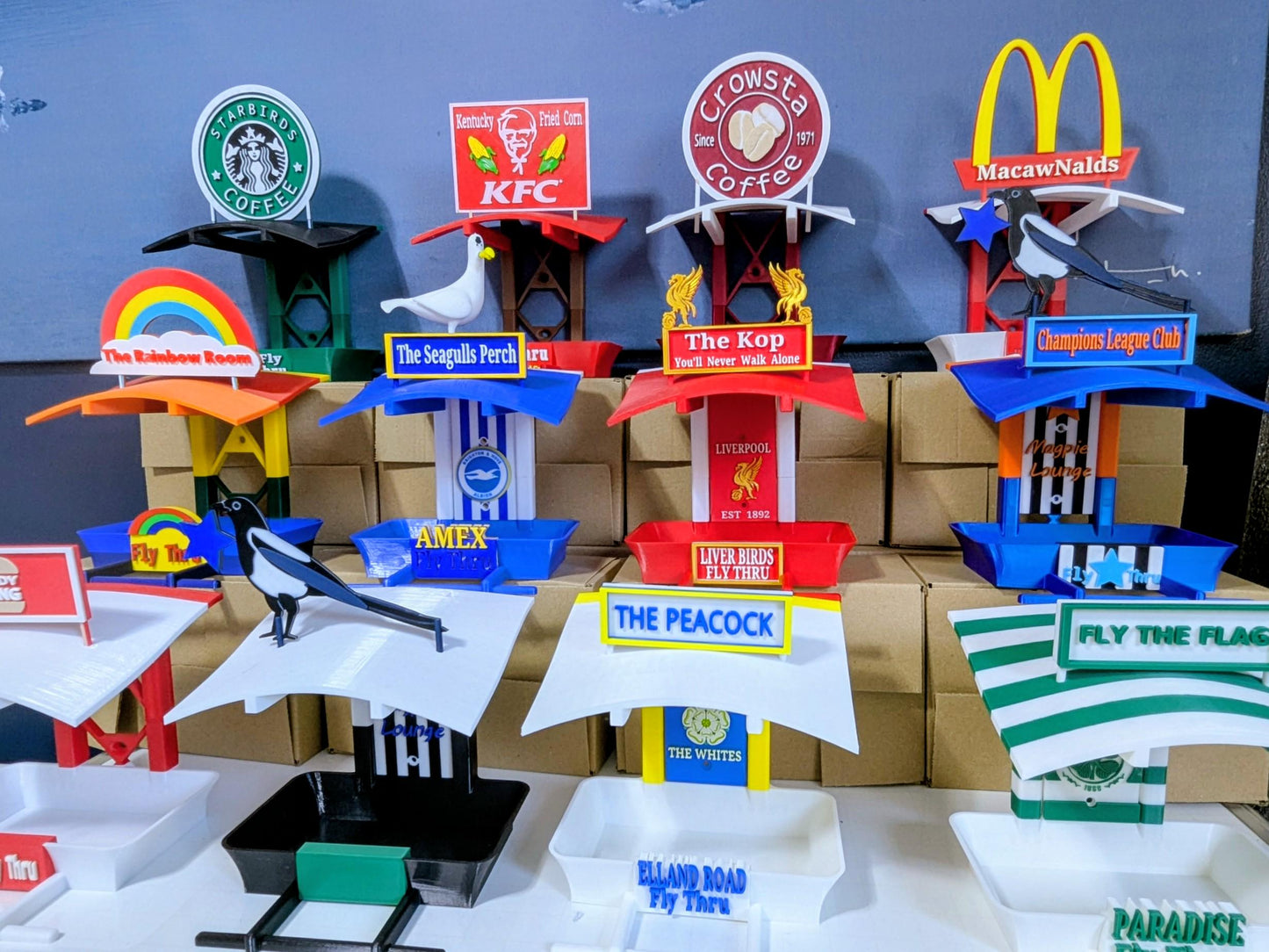 Liverpool FC Bird Feeder Feeding Station The Kop - Liver birds Anfield themed Garden Decor - Wild Food Feeder - Gift for football Fan