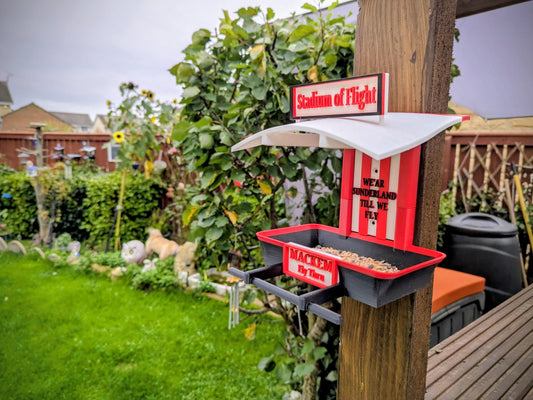 Sunderland supporters Bird Feeder: Stadium of flight Fly Thru Design - Garden Gift for a Mackem