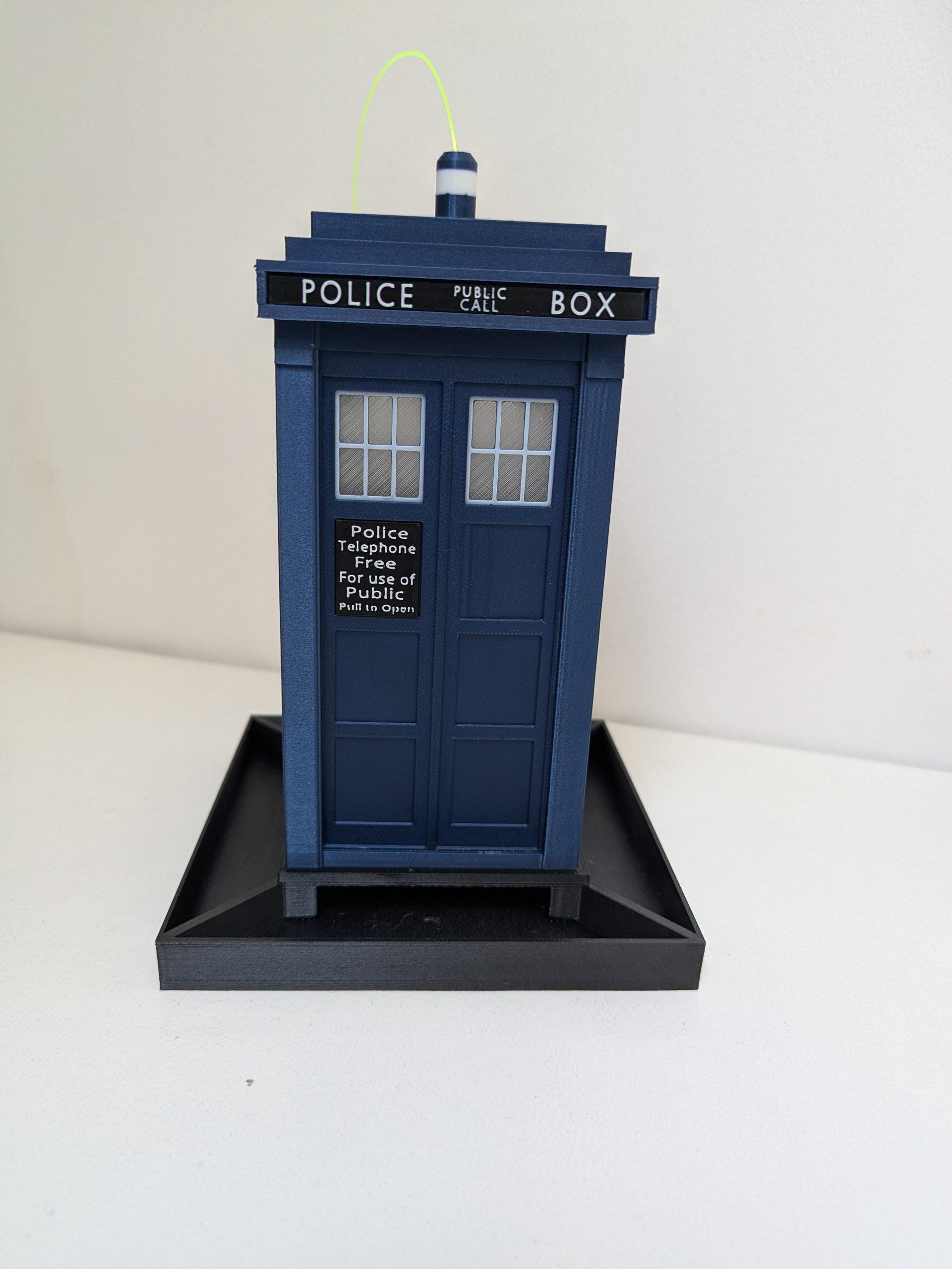 Tardis bird feeding station. Dr Who themed bird seed food table. Police telephone, public phone box Hand made in Royal blue