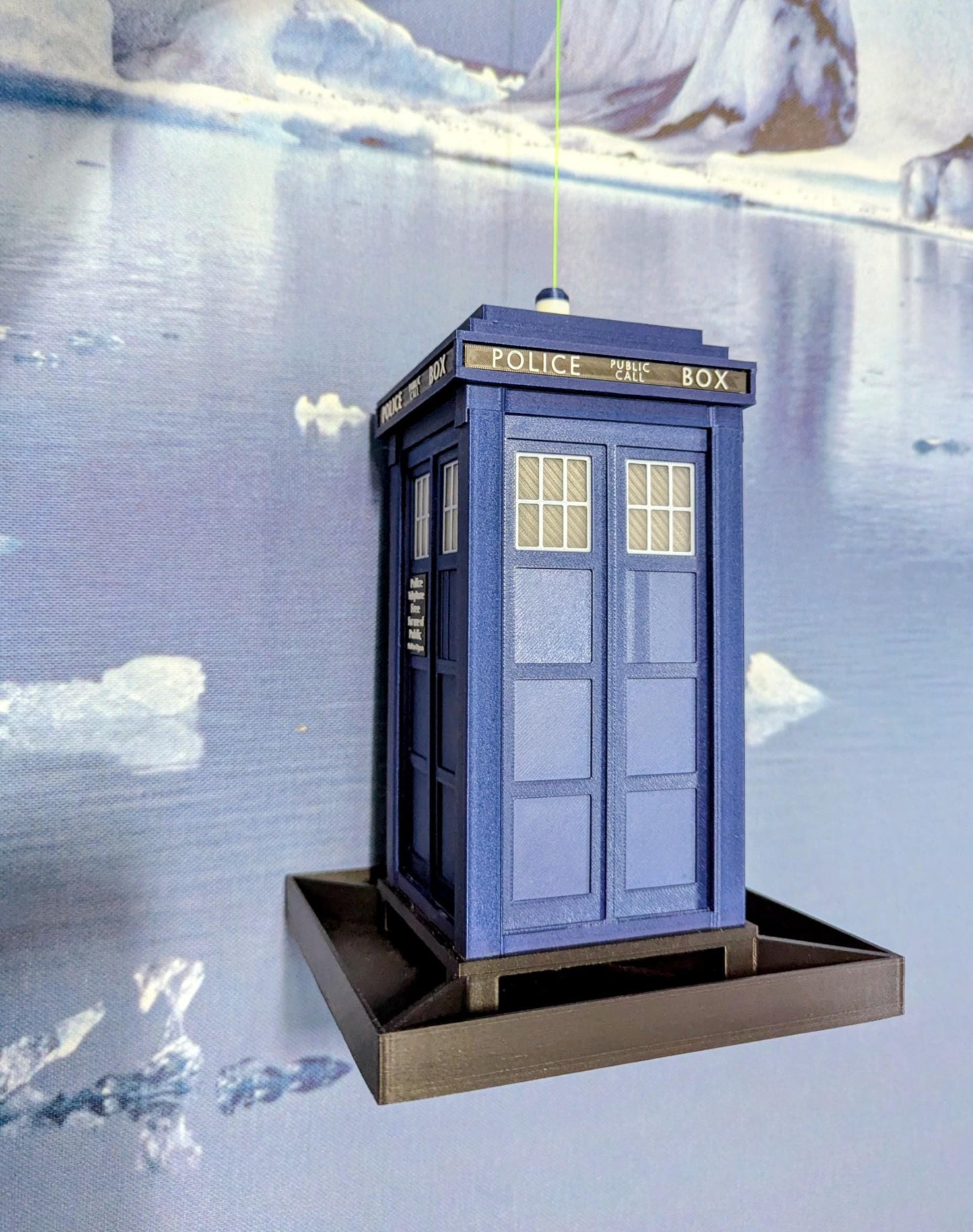 Tardis bird feeding station. Dr Who themed bird seed food table. Police telephone, public phone box Hand made in Royal blue