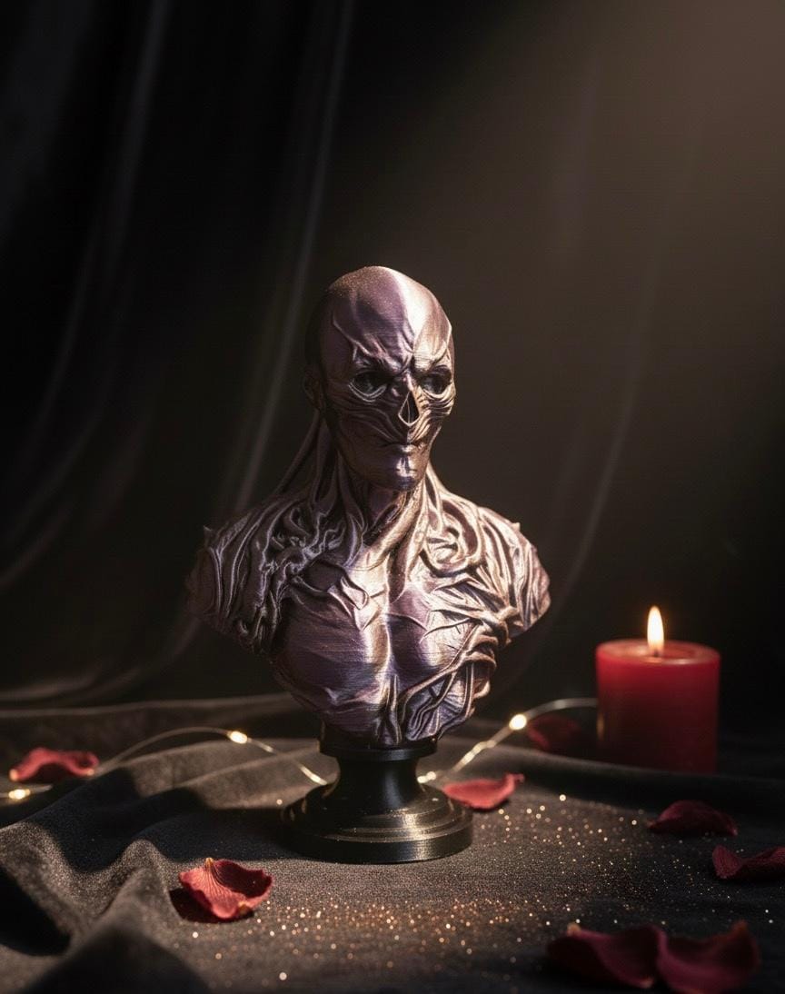 Vecna Bust Pen Pot / Brush Holder – Horror stranger things Desk Ornament 175 mm tall bust.