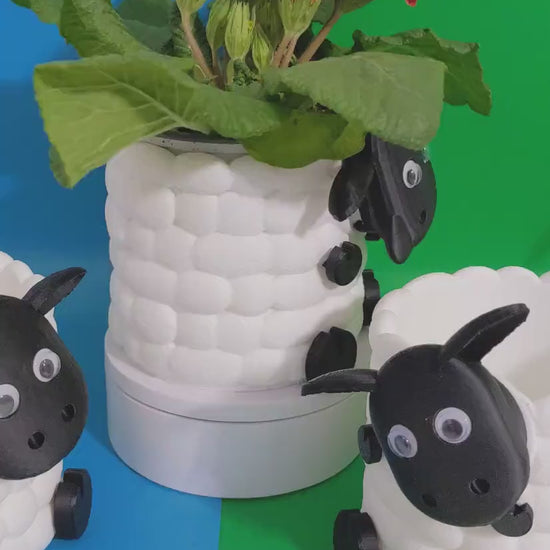 Adorable 3D Printed Sheep Planter - Cute Animal Plant Pot for Succulents & Small Plants choice of 3 to brighten up your indoor flowers.