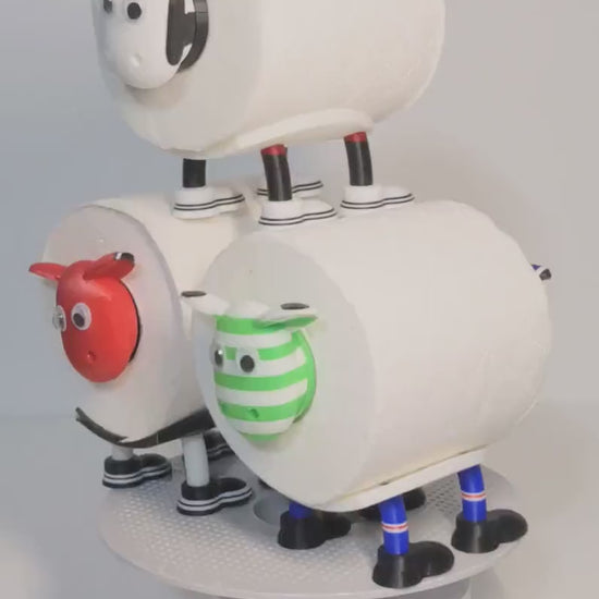 Footy Sheep spare toilet roll holder. Glasgow Rangers 2023 / 2024 season football fans souvenir themed bathroom accessory.