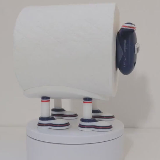 Dundee Scottish Premier Sheep toilet roll holder. 2025 Home shirt with the dees customised football boots.