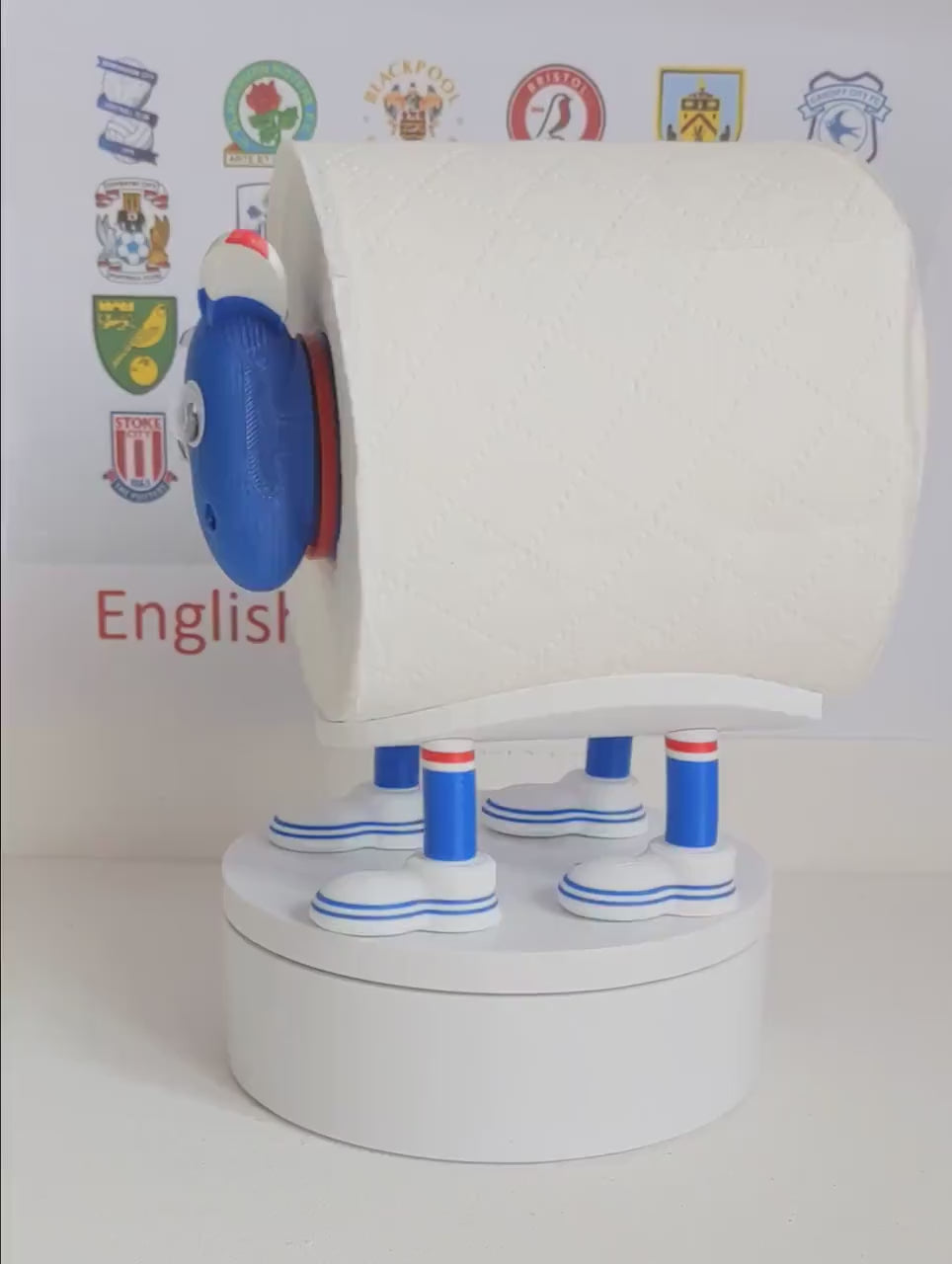 Blackburn Rovers 2025 Champion Sheep toilet roll holder with customised choice of  football boots and pin badge holder