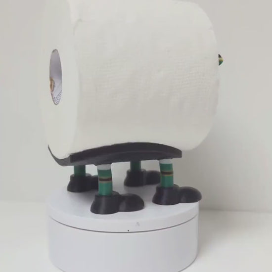 Northampton Saints Rugby Union SuperSheep Toilet Roll Holder | Funny Black Green Gold Sheep Bathroom Decor for Jimmies Fan